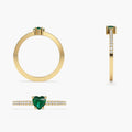 Solid Gold Heart-Shaped Emerald Ring