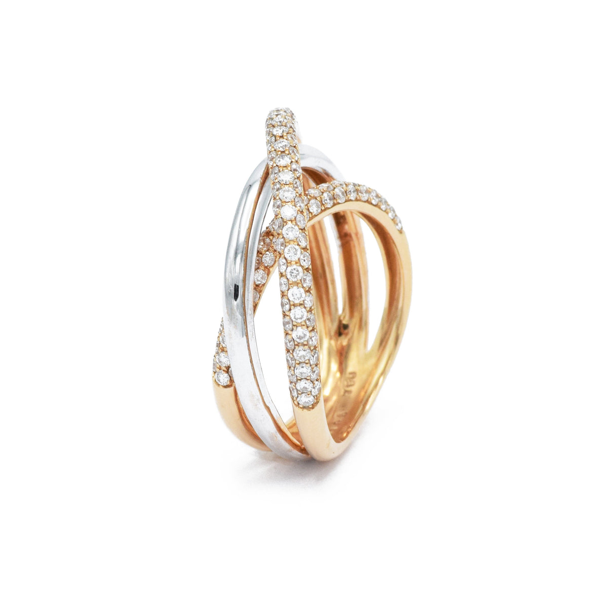 Tricolor Gold and Moissanite Twist Ring, photo 5