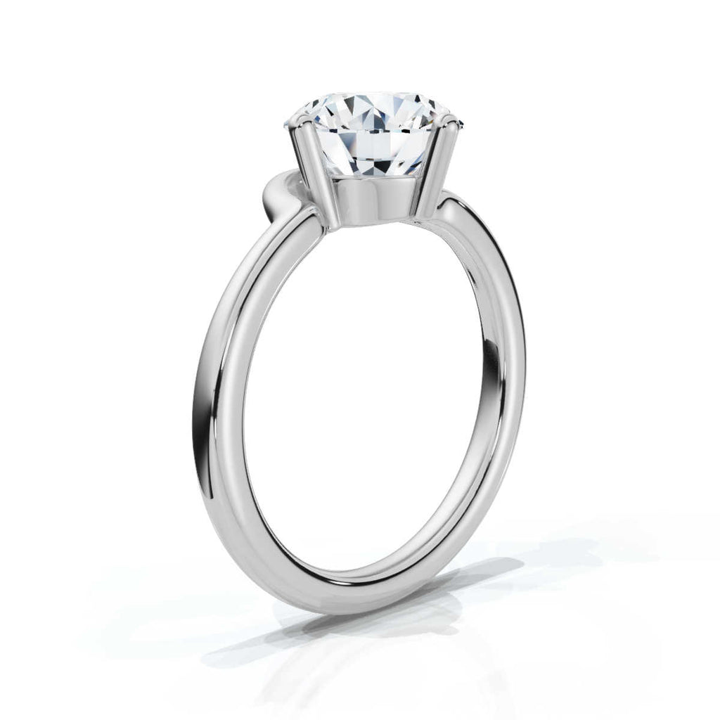 Solid Gold Solitaire Round Lab Grown Diamond Ring