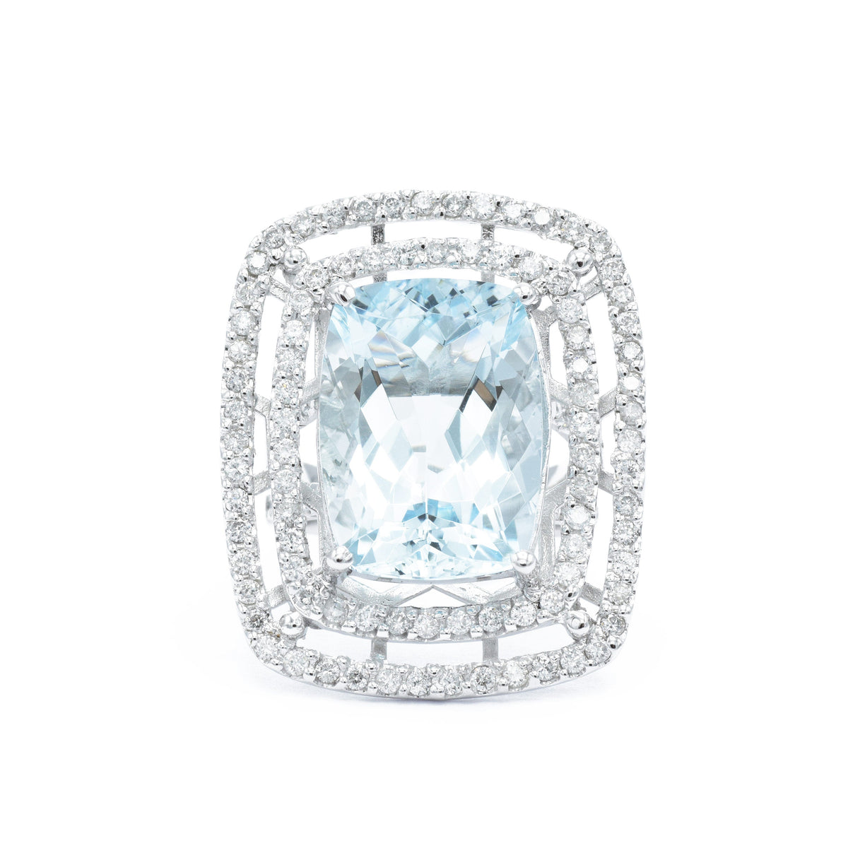 Solid Gold Aquamarine Ring (B06917)