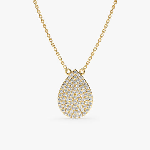 Solid Gold Diamond Drop Necklace (C60FB3)