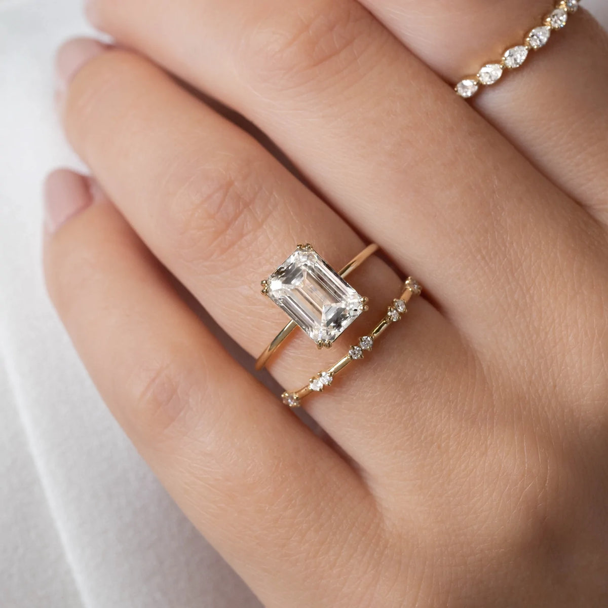 Solid Gold 3 CT Emerald Cut Ring