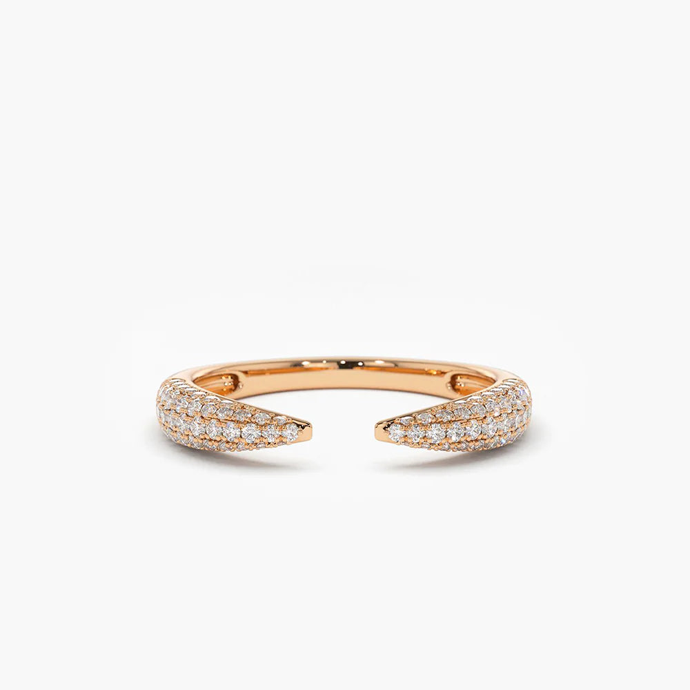 Solid Gold Diamond Claw Ring (A3CD01)