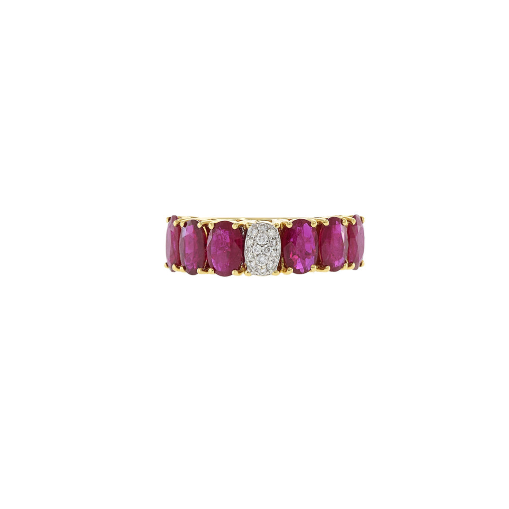 Solid Gold Ruby And Diamond Ring