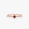 Solid Gold Garnet and Diamond Engagement Ring (58955A)