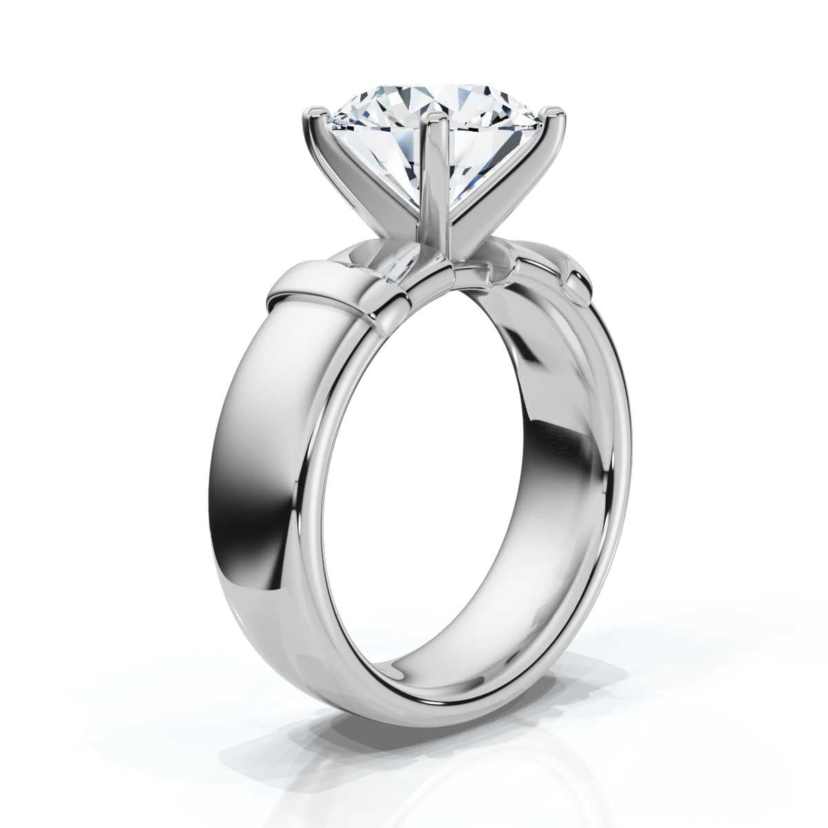 Solid Gold 2 CT Bold Lab Grown Diamond Engagement Ring