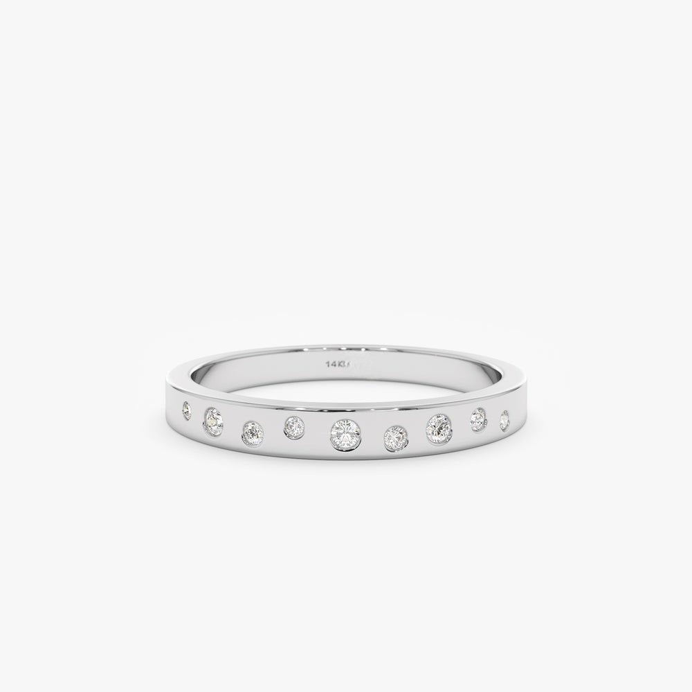 Solid Gold Flush Set Diamond Band