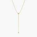 Solid Gold Diamond Cluster Lariat Necklace (F30105)