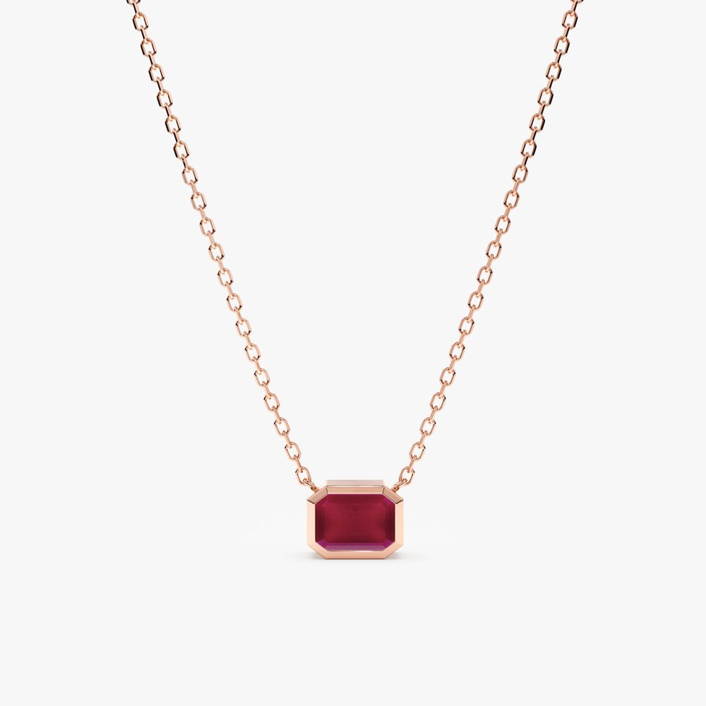 Solid Gold Ruby Necklace (C058DF)