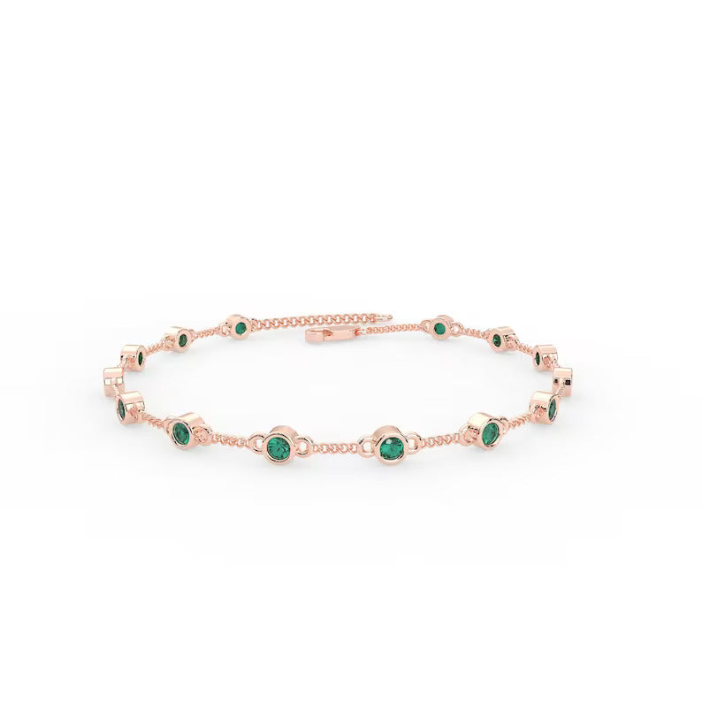 Solid Gold Emerald Bracelet