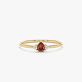 14K Solid Gold Petite Garnet Engagement Ring