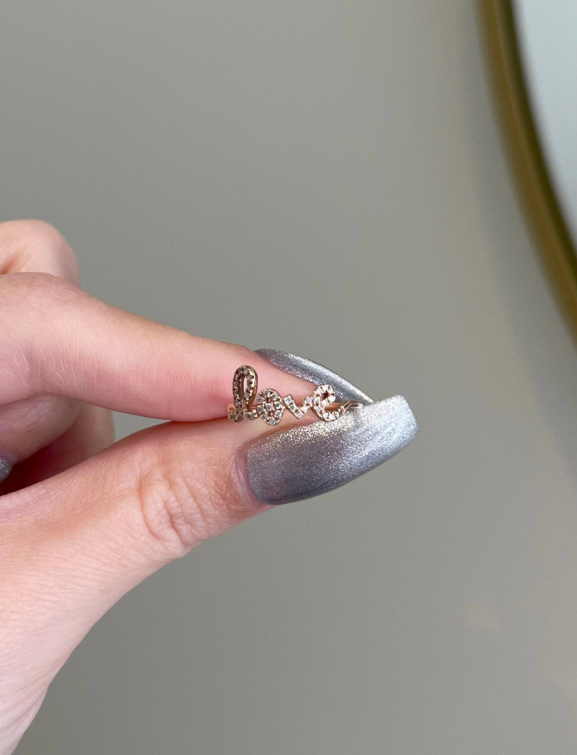 Solid Gold Love Natural Diamond Pave Ring