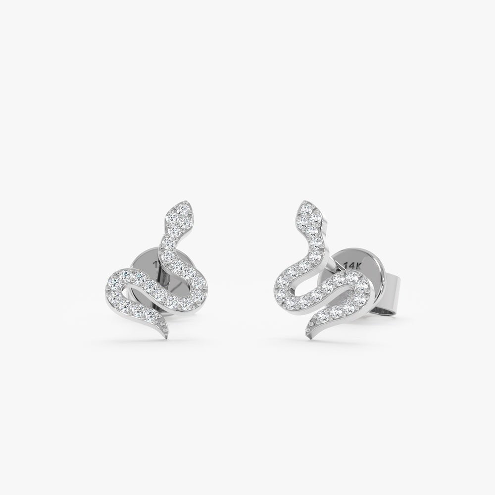 Solid Gold Diamond Snake Studs