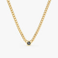 Solid Gold Black Diamond Cuban Chain (C6BD08)