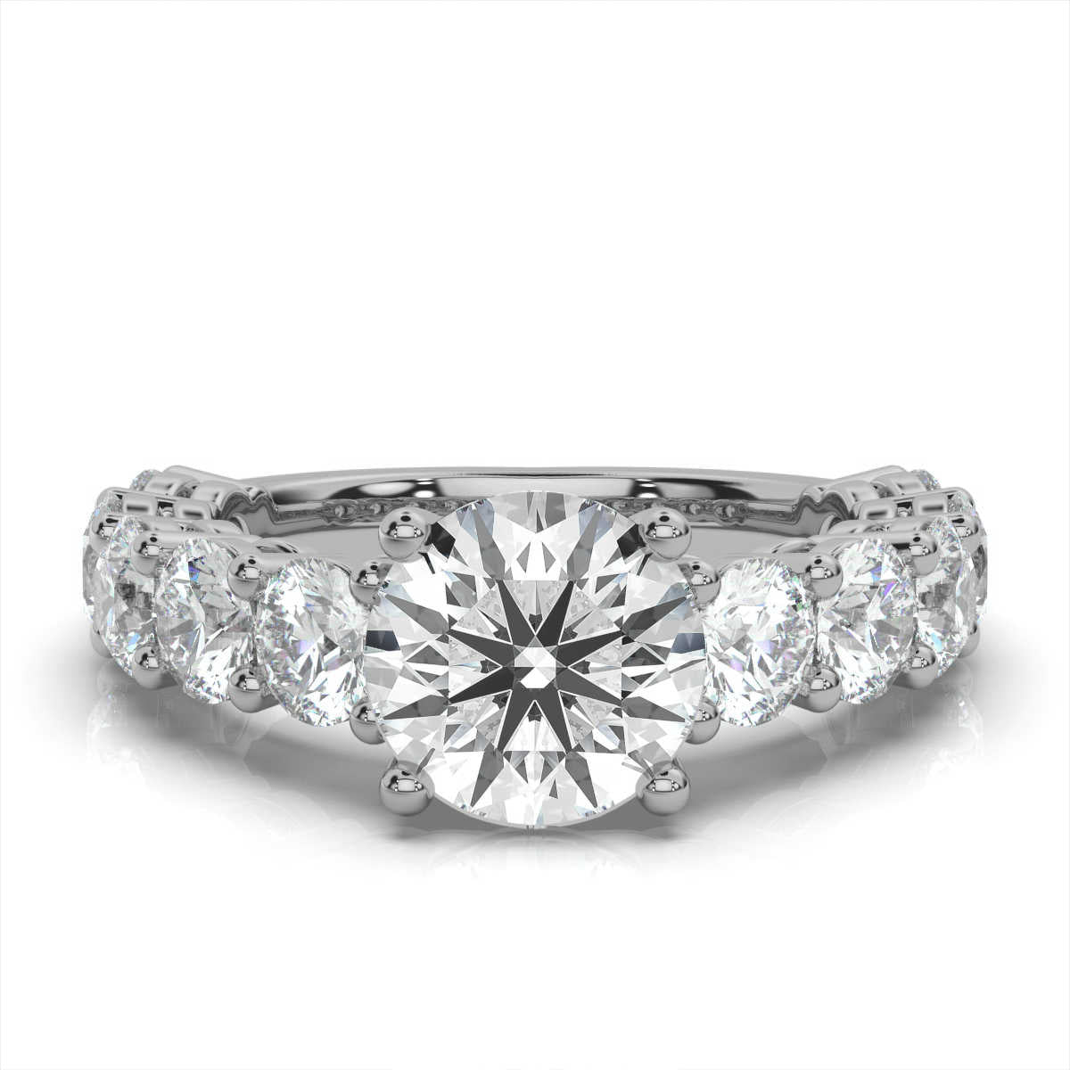 Solid Gold 4.5ctw Solitaitre Lab Grown Diamond Engagement Ring