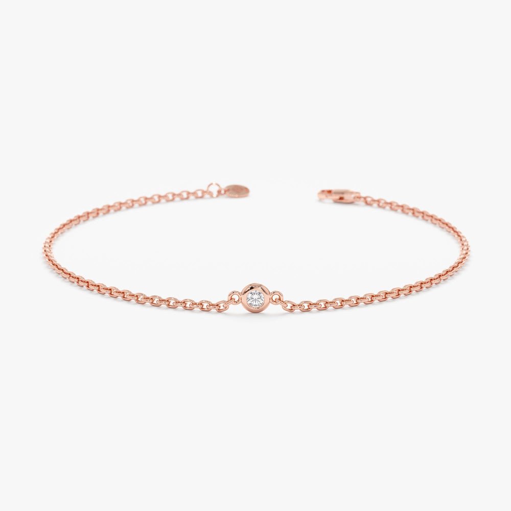 Solid Gold Single Diamond Bracelet