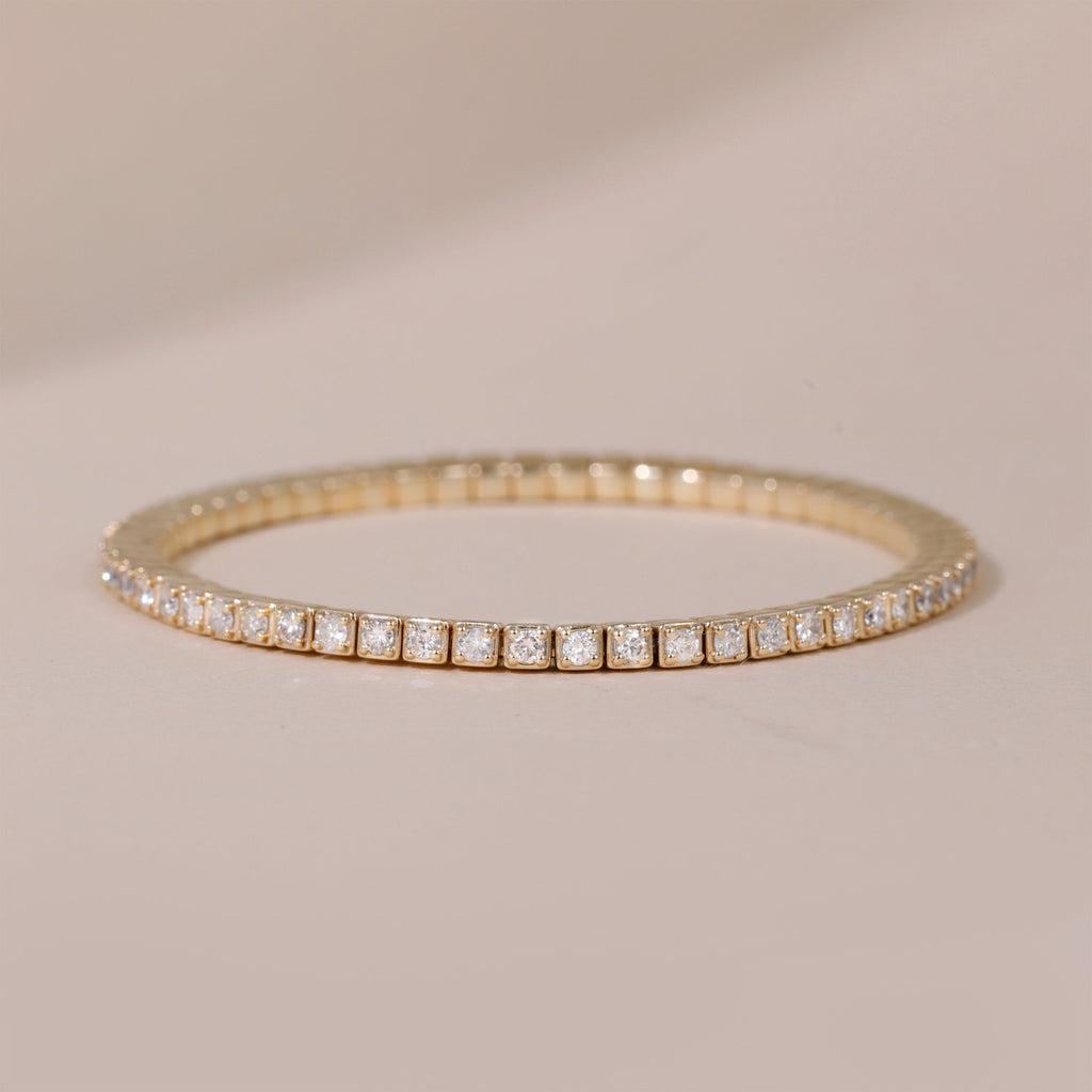 Solid Gold Diamond Stretch Tennis Bracelet (BC1BBF)