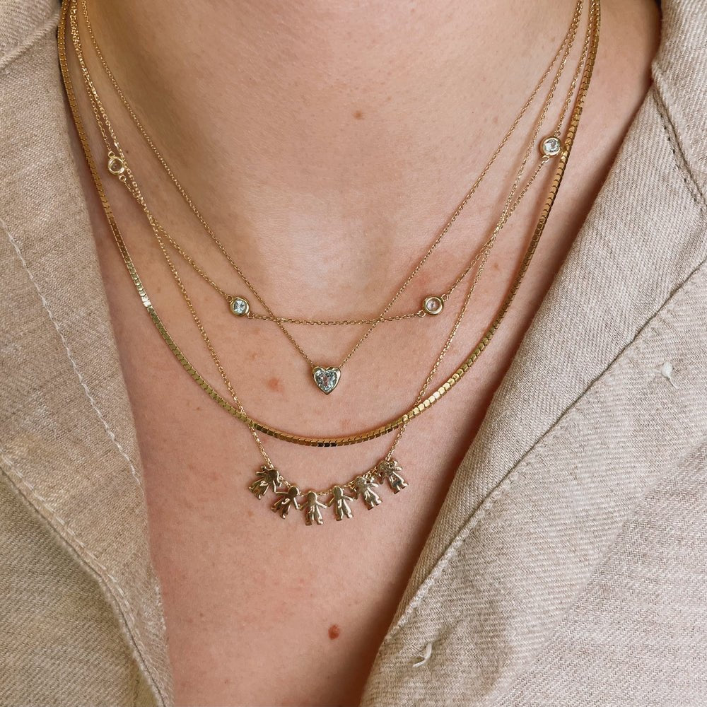 Solid Gold Aquamarine Heart Necklace (1EDFA8)