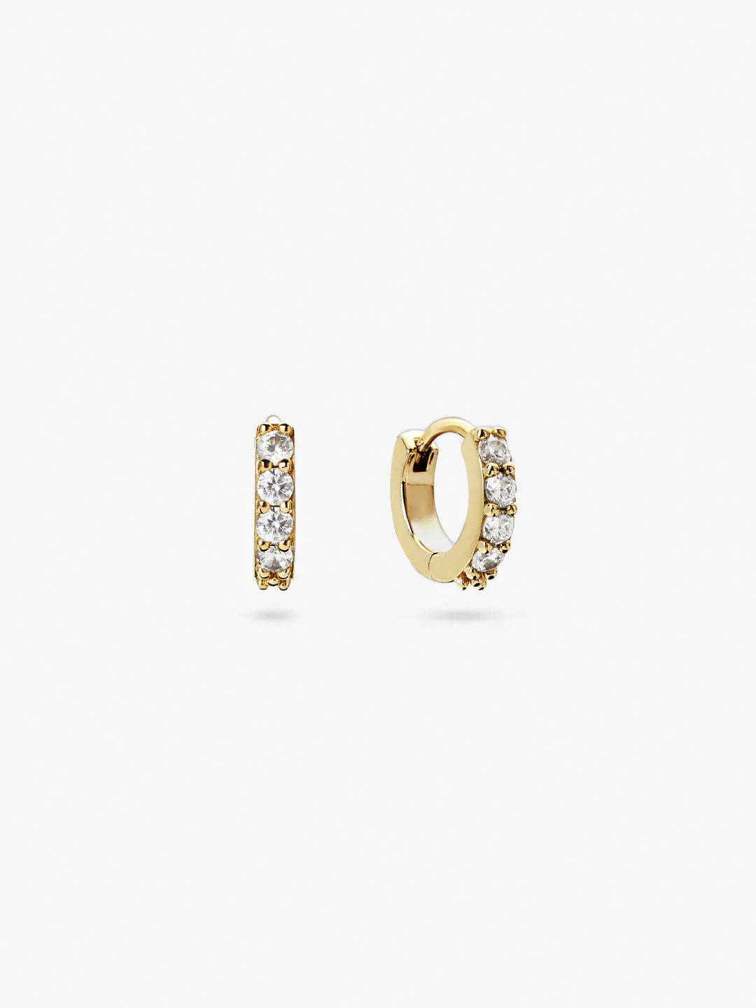 Solid Gold & Diamond Hoop Earrings (D1DC5B)