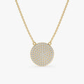 Solid Gold Diamond Disc Necklace (85F000)