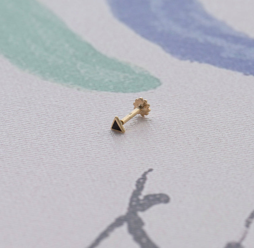Solid Gold Triangle studs