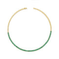Solid Gold Emerald Cut Bezel Emerald Choker