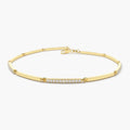 Solid Gold Pave Lab-Grown Diamond Bar Bracelet