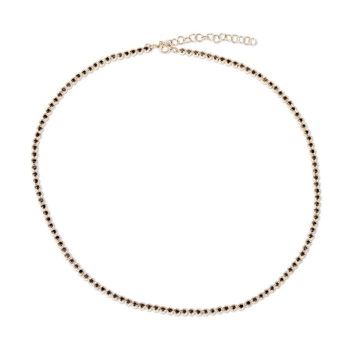 Solid Gold Noir Éminence 18K Gold Black Natural Diamond Tennis Choker