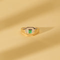 Solid Gold Square Emerald Signet Ring (8F3B58)