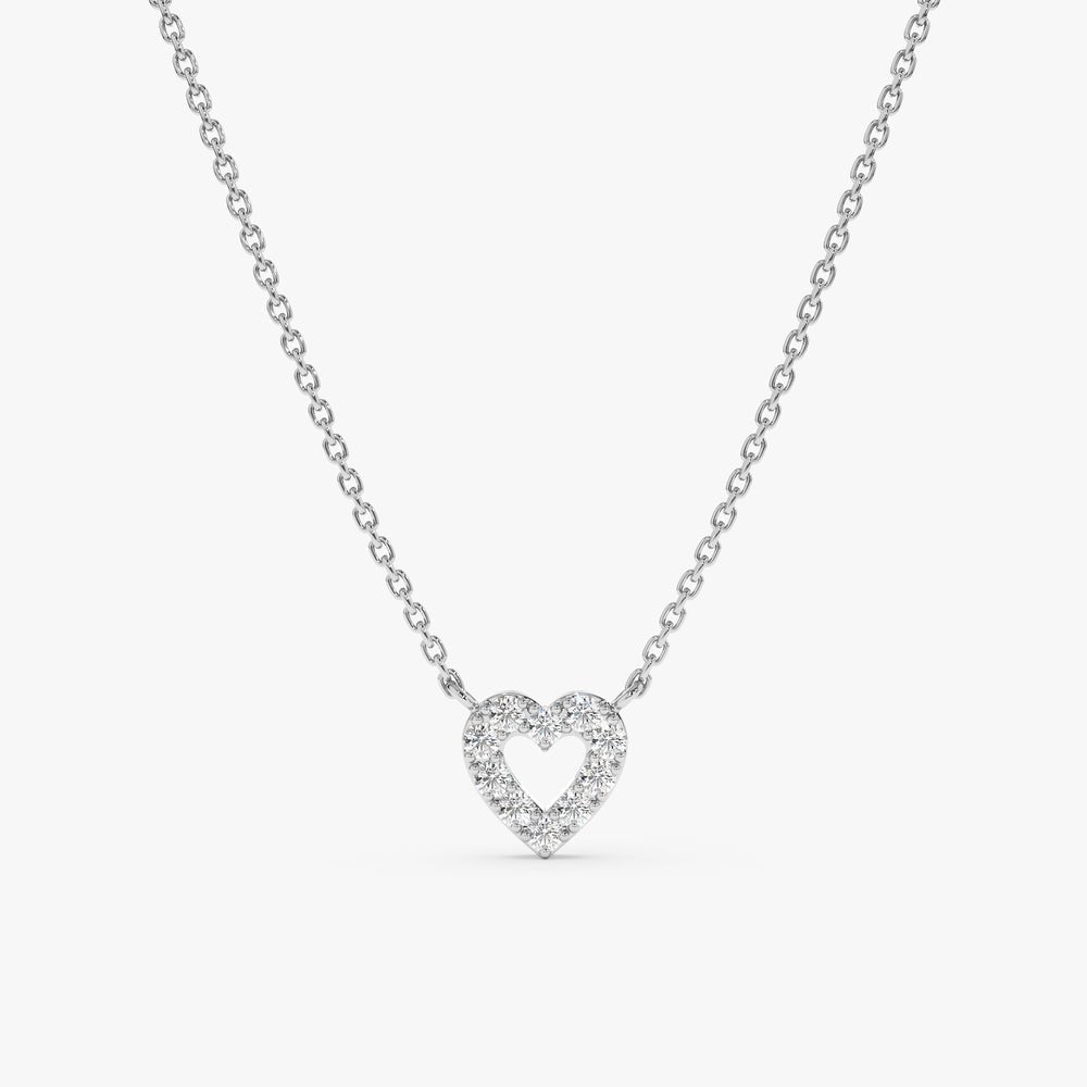 Solid Gold Diamond Heart Necklace (120285)