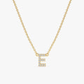 Solid Gold Dainty Diamond Initial Necklace (D309A4)