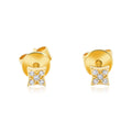 Solid Gold Diamond Square Stud Earring