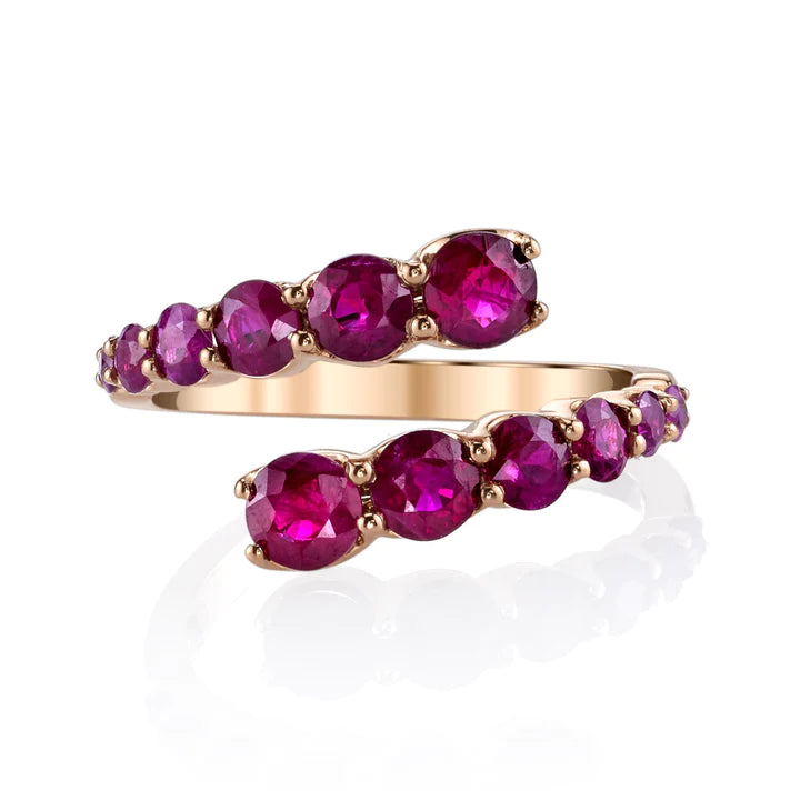 Solid Gold Ruby Twist Ring
