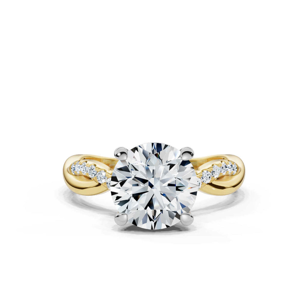 Solid Gold 2 CT Infinity Lab Grown Diamond Engagement Ring