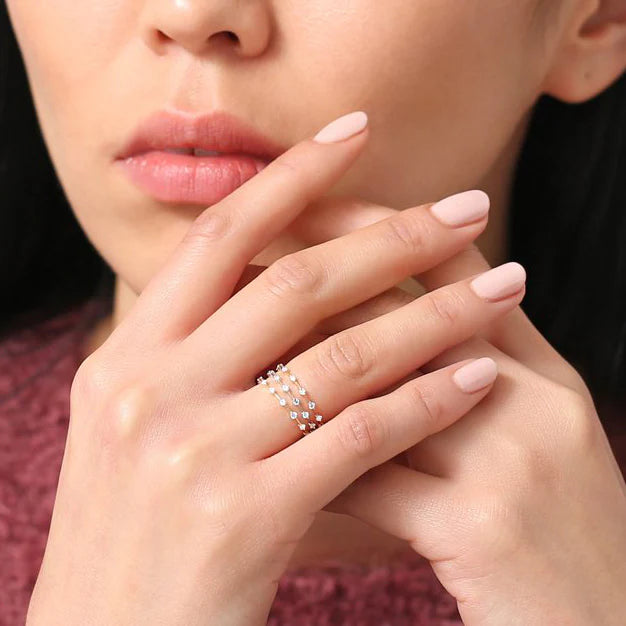 Solid Gold Petite Diamond Wedding Ring