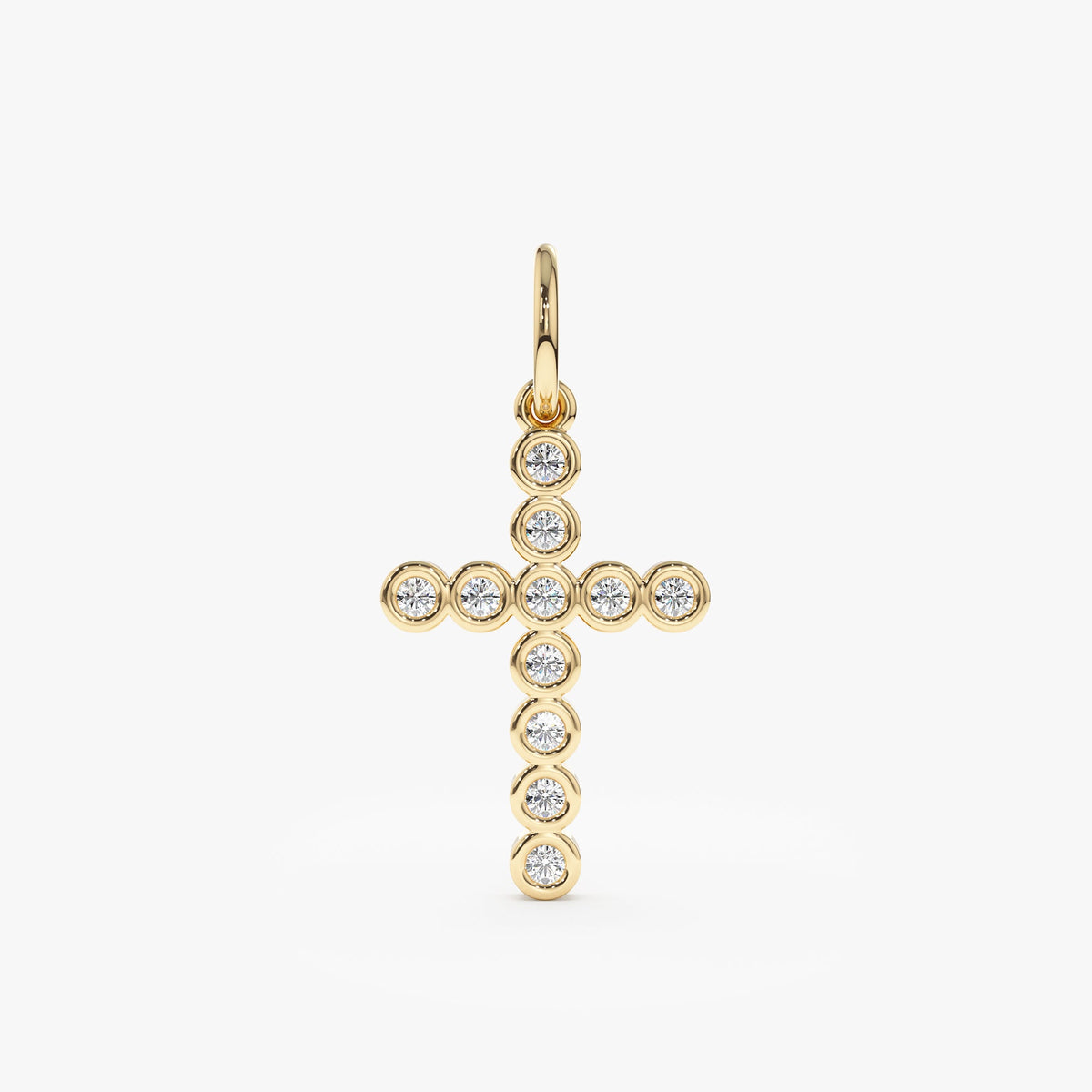 Solid Gold Diamond Bezel Cross Charm (967150)