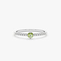 Solid Gold Peridot and Diamond Engagement Ring (2B3E87)