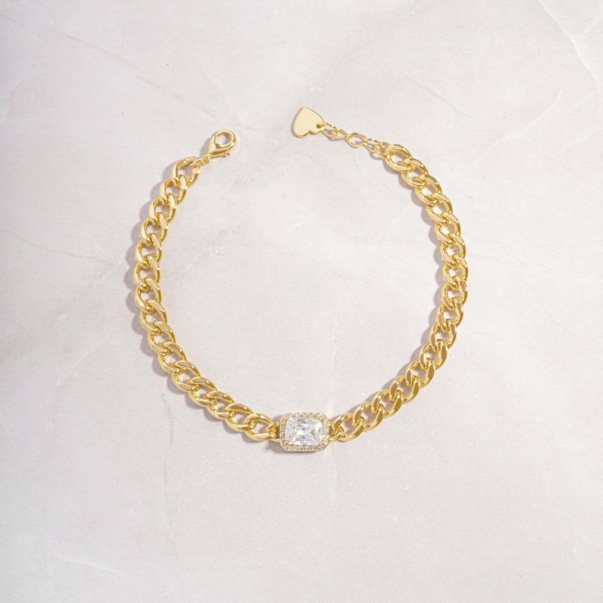 Solid Gold Cuban Tennis Bracelet