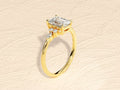 Solid Gold Marquise Emerald Cut Engagement Ring