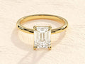 14K Solid Gold 4 Prong Cushion Emerald Cut 3ct Diamond Ring