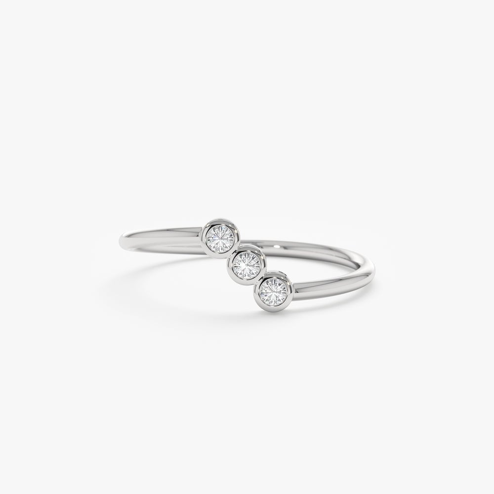 Solid Gold Ascending Diamond Ring (681E09)