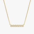 Solid Gold Bubble Bar Diamond Necklace (7E3895)