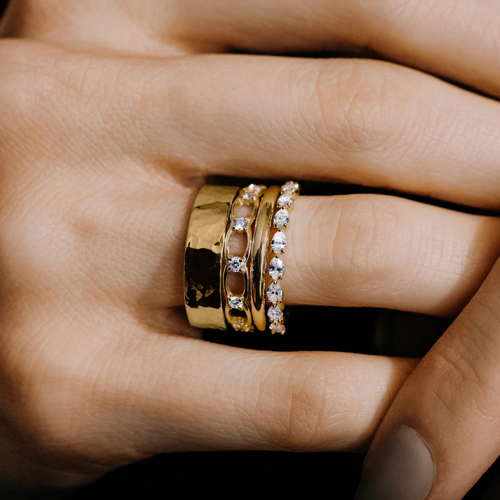 Solid Gold Lab-Grown Linked Eternity Band