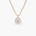 Solid Gold Marquise Diamond Cluster Necklace