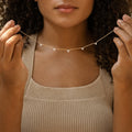 Solid Gold Solid Minimalist Diamond Necklace