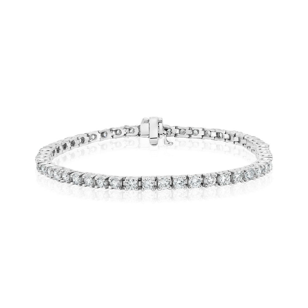 Solid Gold Lab-Created 4-Prong Diamond Tennis Bracelet (83F160)