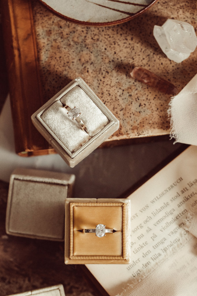 Solid Gold Octavia Oval Thick Moissanite Engagement Solitaire Ring - (09D36A)