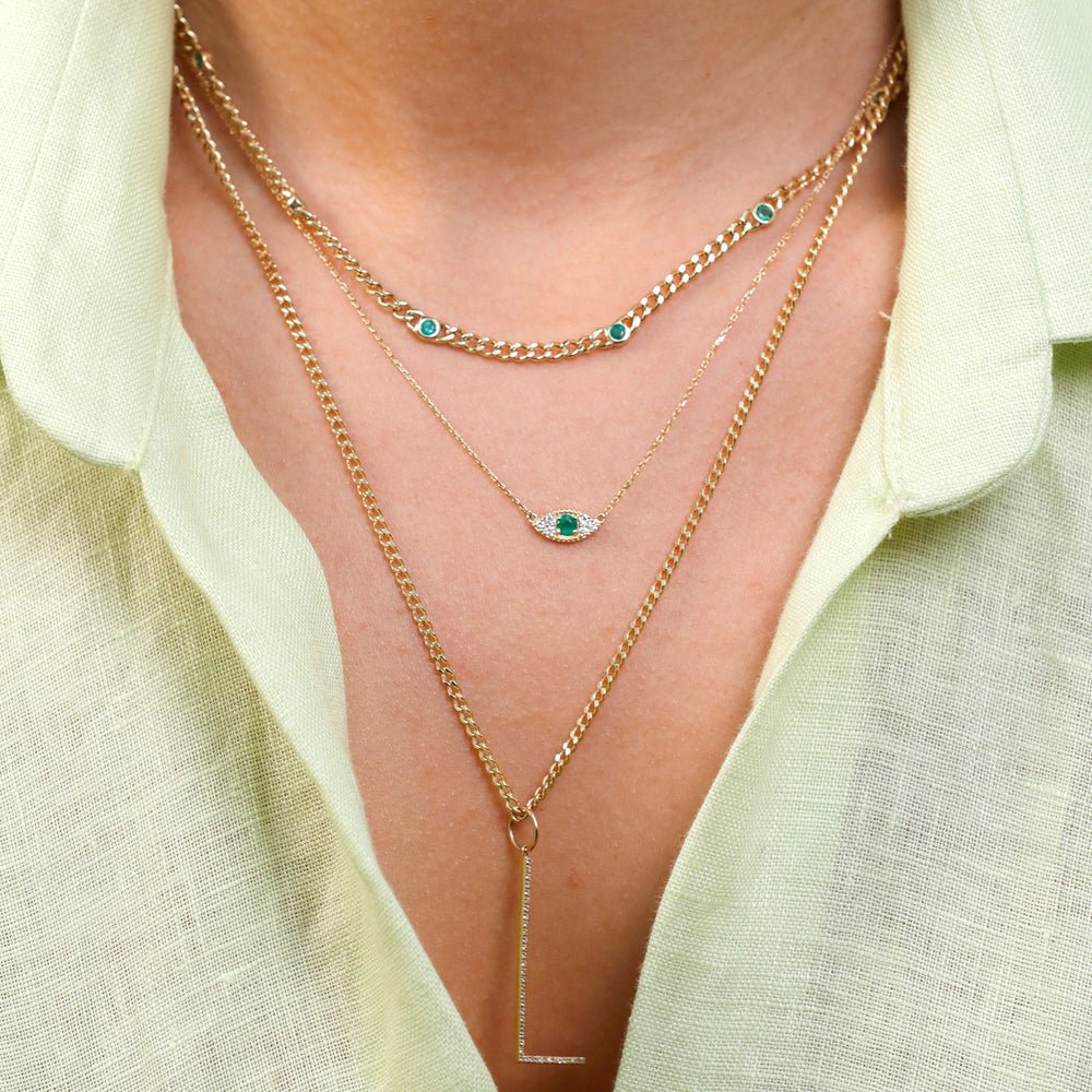 Solid Gold Thin Cuban Link Chain Necklace (2D28EC)