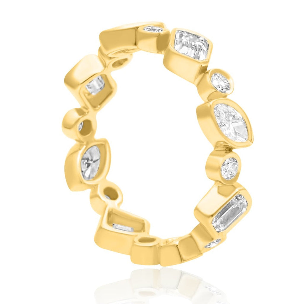 Solid Gold Lab Grown Multi Shape Ring