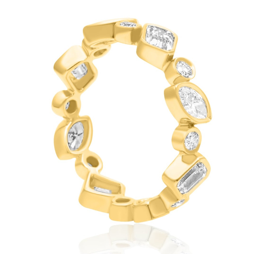 Solid Gold Lab Grown Multi Shape Ring